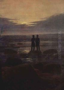 Moonrise by the Sea (detail) by Caspar David Friedrich