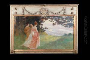 Les Trois Muses Contemplant Le Fleuvepo by Jean Paul Sinibaldi