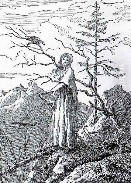 The Woman with the Raven at the Abyss - view 1