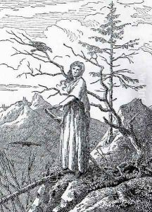 The Woman with the Raven at the Abyss The Woman with the Raven at the Abyss