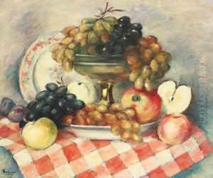 Still Life With Grapes And Apples by Ion Theodorescu Sion