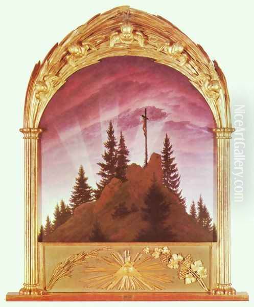 The cross at the mountain - view 1