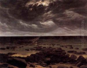 Seashore with Shipwreck by Moonlight 2 by Caspar David Friedrich