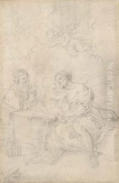 Saint Joseph Adoring The Christ Child While The Virgin Looks On - view 1