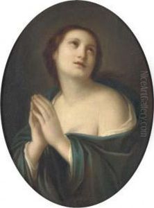 The Penitent Magdalen, In A Feigned Oval by Elisabetta Sirani