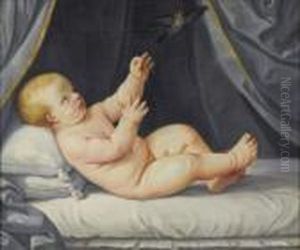L'enfant Jesus Jouant Avec Un Oiseau by Giovanni Andrea Sirani