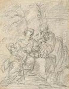 The Rest On The Flight Into Egypt by Giovanni Andrea Sirani