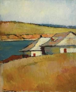 Houses On The Edge Of Cernica'slake by Francisc Sirato
