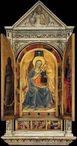 Linaioli Tabernacle (shutters open) 1433 by Angelico Fra