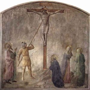 Crucifixion with Lanzen Bite of the captain Longinus by Angelico Fra