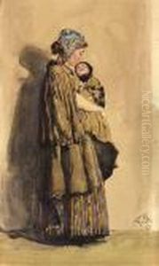 Junge Frau Mit Kind by Franz Skarbina