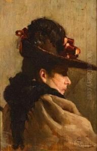 Portrait De Femme Au Chapeau. Portrait De Femme Au Chapeau.