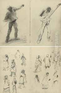 A Sketchbook Of Twenty-nine Pages With Studies Of Figures And Compositions