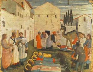 Sepulchring of Saint Cosmas and Saint Damian 1438 by Angelico Fra