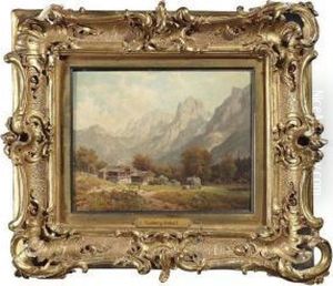 Mountainous Landscape In Tyrol,
Austria. Summery Lakeside Near Munich. A Pair. Oil/panel, Both Of Them
Signed, Verso On Old Labels Inscribed. Cf. Boetticher, Friedrich Von,
Malerwerke Des Neunzehnten Jahrhunderts, Volume Ii,2 P Mountainous Landscape In Tyrol,
Austria. Summery Lakeside Near Munich. A Pair. Oil/panel, Both Of Them
Signed, Verso On Old Labels Inscribed. Cf. Boetticher, Friedrich Von,
Malerwerke Des Neunzehnten Jahrhunderts, Volume Ii,2 P
