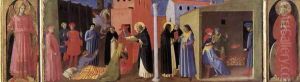 Virgin with Child and Four Saints (detail of the predella) 1437 by Angelico Fra