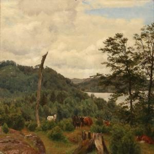 Landscape With Grazing Cows by Joakim Skovgaard