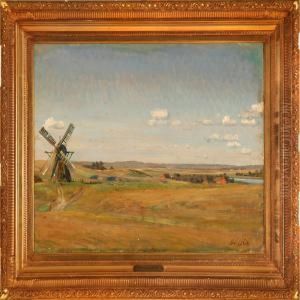 Danish Summer Landscape With A Mill