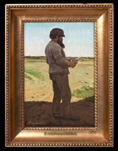 ?: A Farmer On His Field. Unsigned. Indicated Skovgaard by Joakim Skovgaard