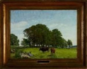 A Summer Landscape From Lolland Island, Denmark by Joakim Skovgaard
