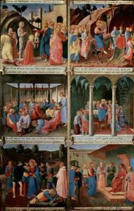 Picture cycle scenes from the life of Christ for a cabinet for storage of silver tableware, scene sequence by Angelico Fra