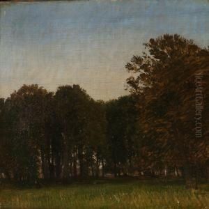 Begyndende Aftenskumring I Dyrehaven by Peter Christian T. Skovgaard