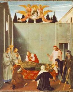 Story of St Nicholas: The Death of the Saint (detail) by Angelico Fra