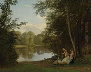 The Village Pond At Hellebaek
