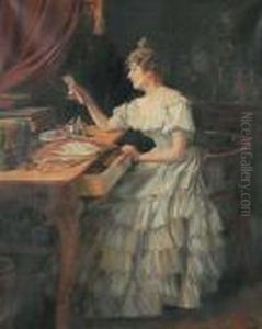 Alady With A Letter by Jan Skramlik