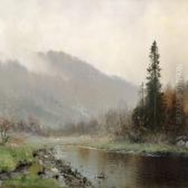 Scandinavian River Landscape - view 1