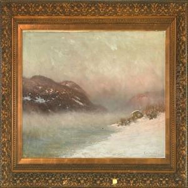 The Sun Rise Above A Foggy Snow-covered Landscape - view 1
