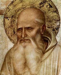 St Romuald (detail of Crucifixion) by Angelico Fra