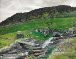 Landskap Eggedal 1894 by Christian Eriksen Skredsvig