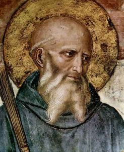 St Benedict (detail of Crucifixion)