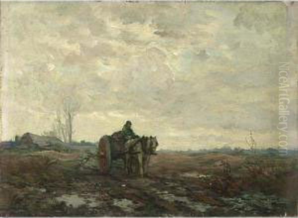 A Horse Drawn Cart On A Sand Path - view 1