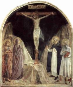 Crucifixion scene with St. Dominic