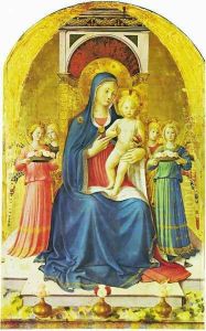 Triptych of Perugia. Virgin with child, angels and saints 2 by Angelico Fra