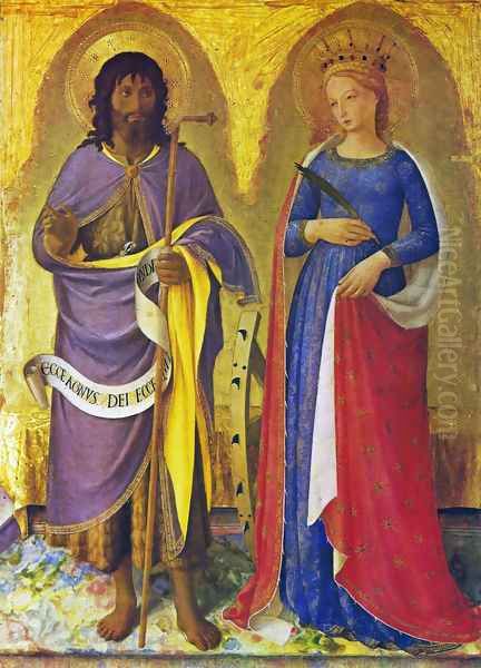 Triptych of Perugia. The Saints John the Baptist and Catherine of Alexandria - view 1