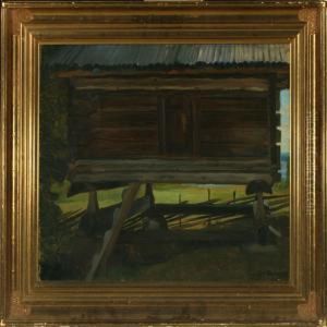 Exterior With Norwegian Cottage by Agnes Slott-Mrller