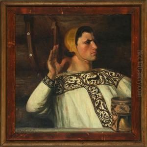 Study Of Valdemar Sejr, King Of Denmark by Agnes Slott-Mrller