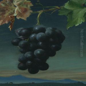 Bunch Of Grapes, In The Background Landscape Bunch Of Grapes, In The Background Landscape