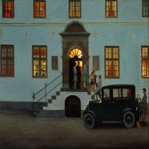The Guests Arearriving At Engelholm Castle by Harald Slott-Moller