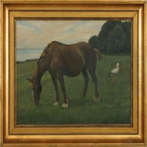 Landscape With Astork And A Horse Landscape With Astork And A Horse