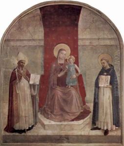 Madonna throne with St. Dominic and St. Zenobius by Angelico Fra