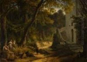 Sentiero Nel Bosco Con Torre E Briganti by Gabriele Smargiassi