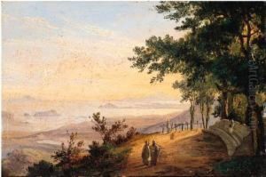Veduta Della Costa Napoletana Con Capri Sullo Sfondo