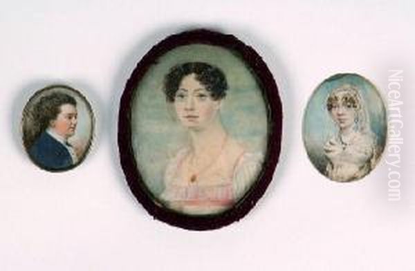 A Miniature Portrait Of A Young
Gentleman, His Auburn Hair En Queue And Wearing A Royal Blue Jacket And
Frilled Cravat - view 1