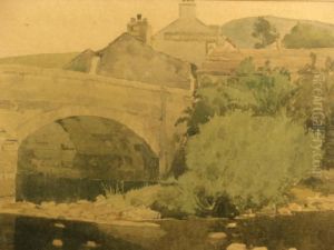 River And Buildings by Rowley Smart