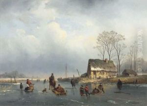 Winter Fun On A Frozen Waterway