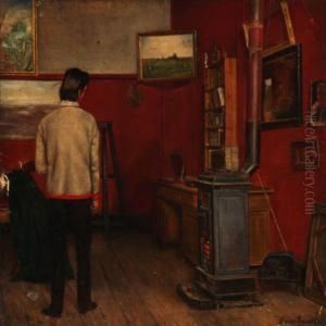 Artist Interior With A Back Turned Man